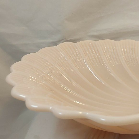 Vtg Cambridge Crown Art Deco Pink Glass 10.5" Sea Shell Footed Bowl cottage core - Picture 6 of 10